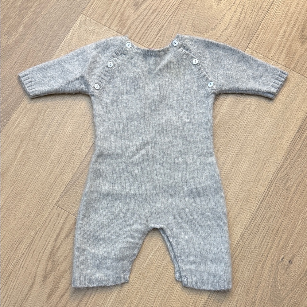 Bonpoint Cozy Gray Cashmere Kids One Piece Size 1
